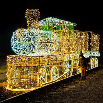 RayTop Commercial Mall: New Year 3D Train & Christmas Light Decorations