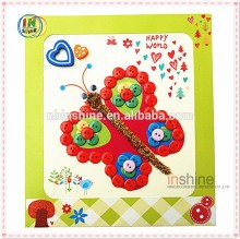 DIY button painting , button decoration frame , paper craft , art craft