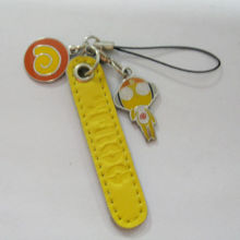 Fashion Yellow Soft Pvc Cell Phone Strap Charm With Phone Strap
