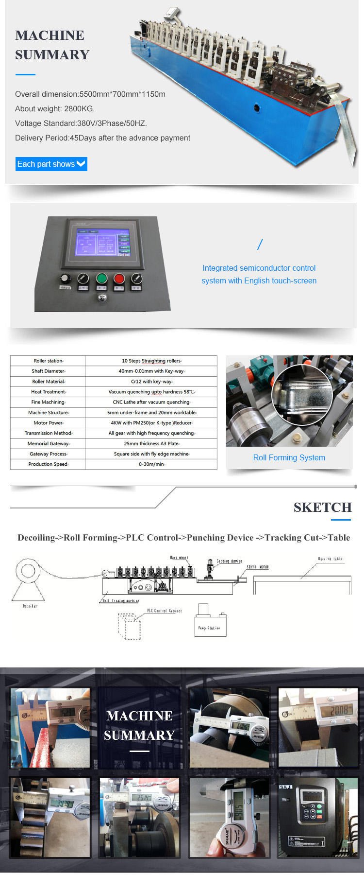 China Forward Light Gauge Stud and Track Steel Keel Roll Forming Machine