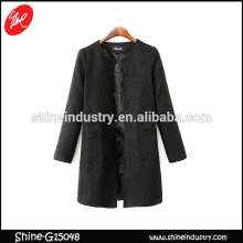 2015 Slim thin long black wool women's cardigans