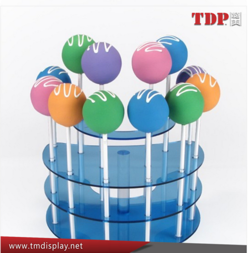 desktop 2 3 4 tier stylish clear blue cake pop box acrylic cake pops display acrylic cake pop stand for Wedding Birthday Party