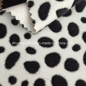Imitation Horsehair Flocking PU Leather for Bags