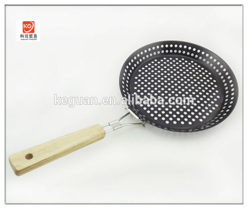 B-010 hot sales popular wooden handle stainless steel bbq plate