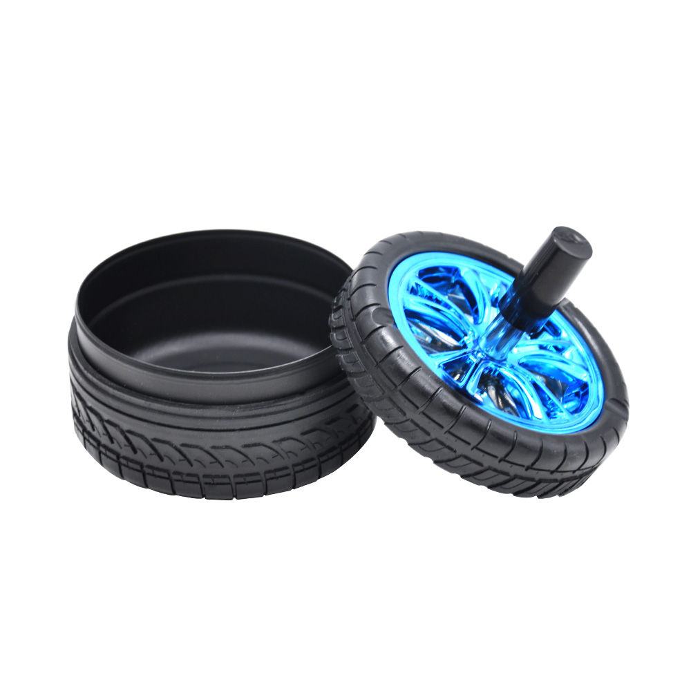 Creative Rubber Car Tires Ashtray Press Rotary Portable Ash Tray Ashtray Metal Ashtrays With Silicone Lids