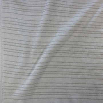 Good Design POLY90% LX10% Stretchy and Soft Stripes Pattern Single Jersey Filigreework Fabric for Garments