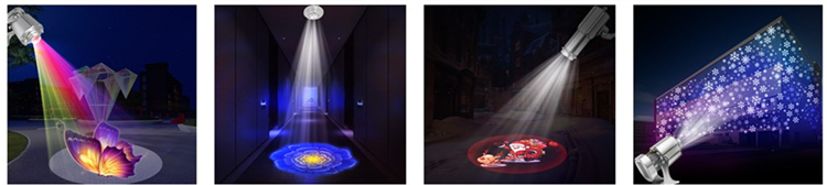 Outdoor Christmas Projector 80 Watt Logo Projector Led Rotating Advertising Gobo Projector Lights