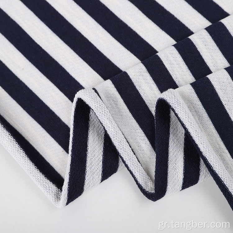 Μαύρο Λευκό Stripe Hoodie Γαλλικό Terry ύφασμα