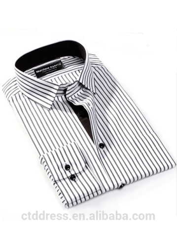 2014 Hot Stylish 100% Cotton Black Stripe custom shirt