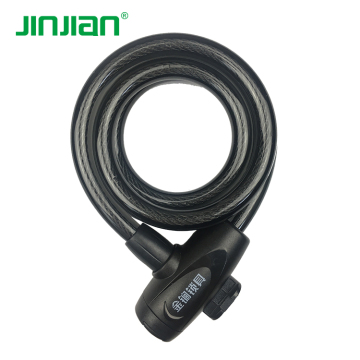 Spiral steel cable bicycle lock