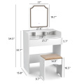 Sturdy Makeup Vanity Set with Large Drawer
