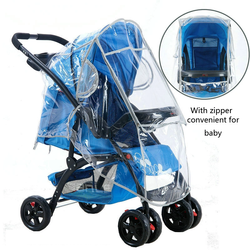 Stroller Rain Cover Baby Carriage Transparent Raincoat Windproof and Waterproof Umbrella