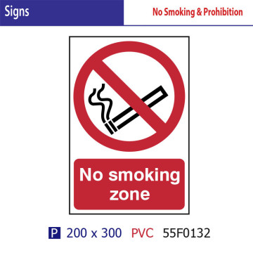 High quality free sample No smoking pvc prohibition safety sign