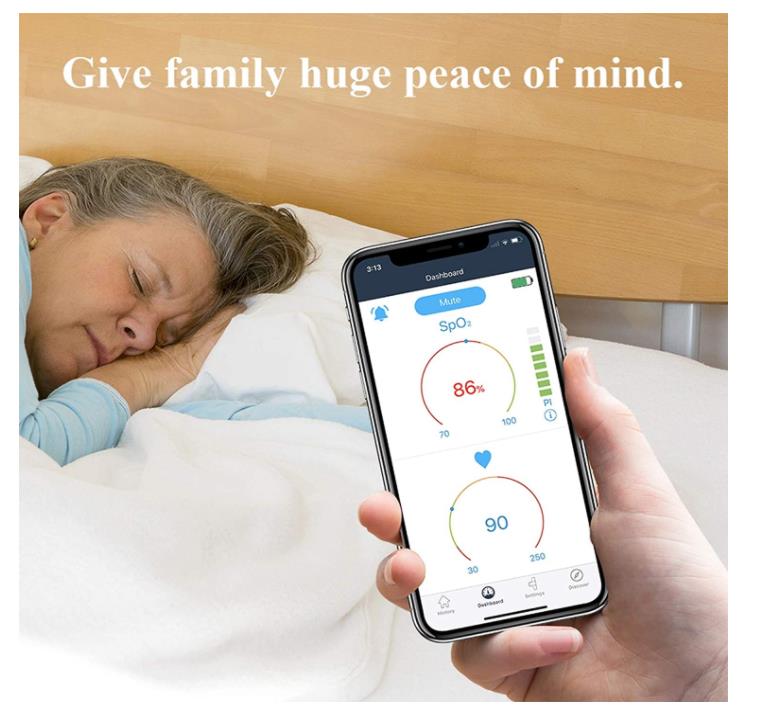 Wireless Wearable Health Monitor Pulse Meter with Audio Reminder in Free App Rechargeable Wearable  Monitor