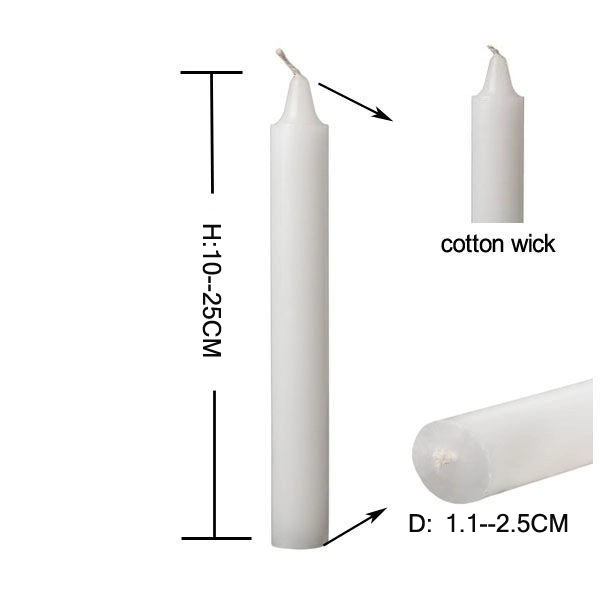 China Candle Making Decorative Spiritual White Plain Candle with Cellphane Pack