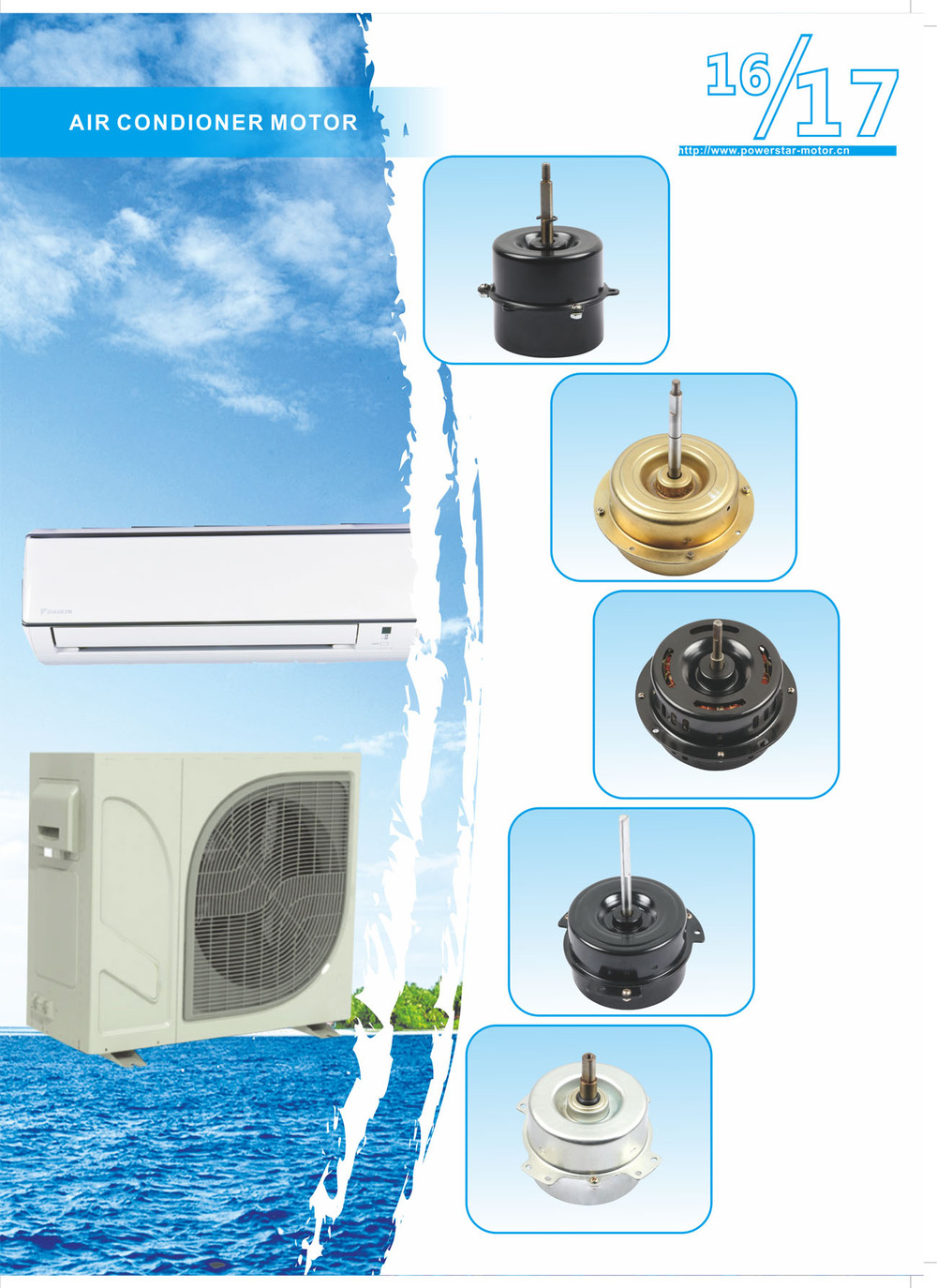 6 poles small air conditioner fan motor