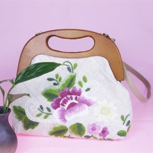 Hand-embroidered handbag female simple cloth bag
