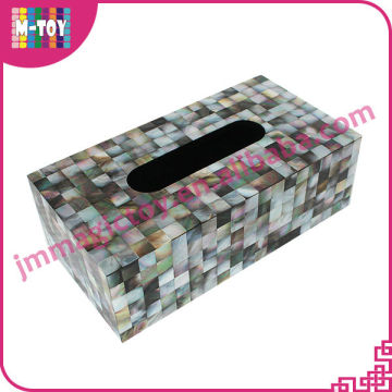 SL-TB035 hotel product of mother pearl black tissue shell box craft