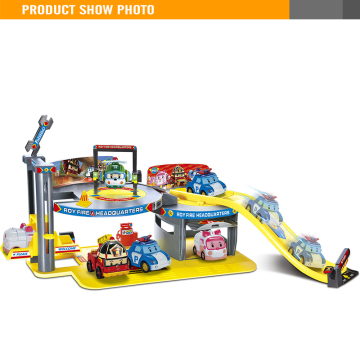 Cartoon F/W Railway Set Fire Parking Plastic Garage Toy