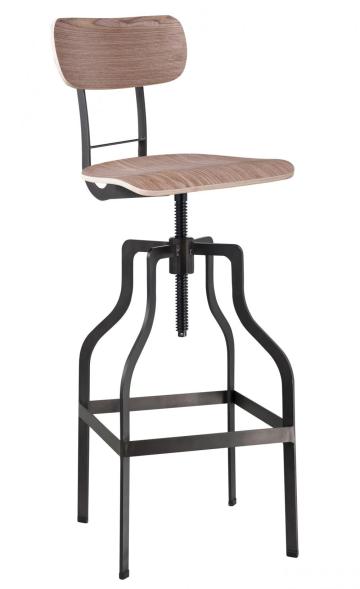 Industrial-Style Metal Frame Screw Bar Stool