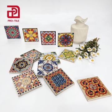 Mediterranean-Style Hand-Painted Ceramic Tiles for Kitchen and Bathroom