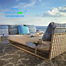 Contemporary Design Luxury Hotel Double Sun Lounger with Curtain