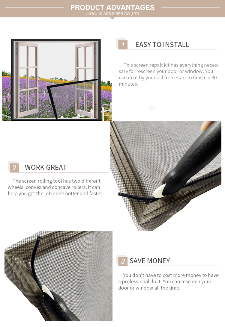 DIY to right size suit for window and door screen repair kit