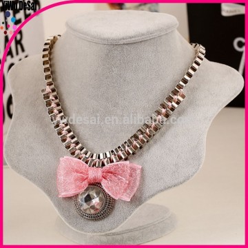 Europe and the coarse chain necklace Korean bow big gem necklace