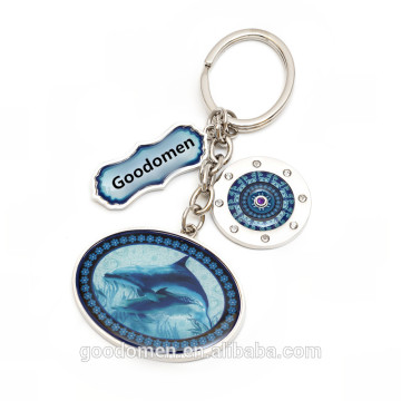 Promotion Logo Customized epoxy sticker Keyring