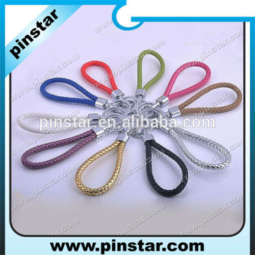 Cheap Custom Factory Sale Polypropylene strap keychain Colourful Leather Keychain