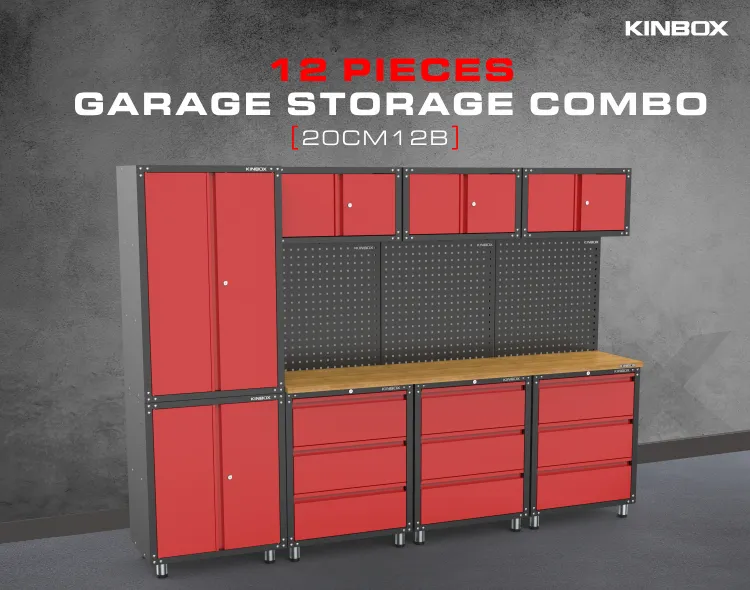 Kinbox 12 Pieces Metal Garage Furniture Locker Tool Cabinet for Home Garage Supplier