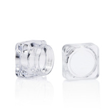 Square 5g cosmetic plastic clear jar with lid