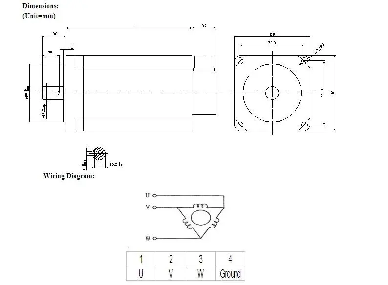 High Torque 1.2degree 3phase Hybrid Stepper Motor