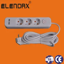 3 Sockets with Switch USB Port for Europe