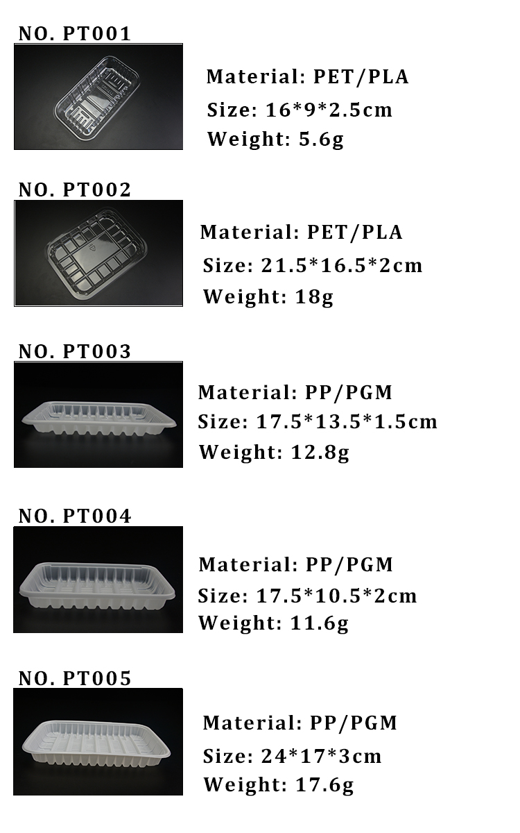 Wholesale transparent pla food blister tray