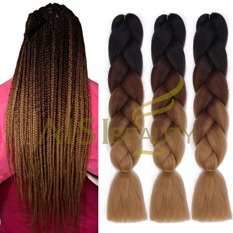 Aisi Beauty Wholesale Cheap Vendor Hotselling Ombre Color Jumbo Box Braid Twist Synthetic Crochet Braiding Hair Extensions