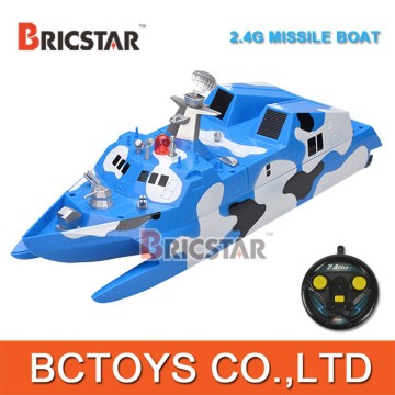 2.4G missile rc boat, rc ship toy with 8km/h speed.