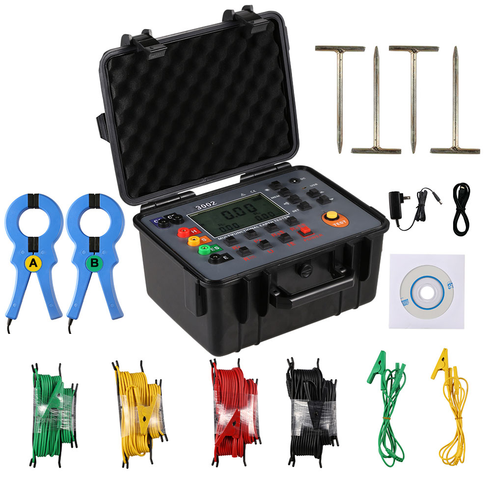 Double Clamp Meter Multi-Function Digital Earth Tester Ground Earth Resistance Tester Voltage Tester