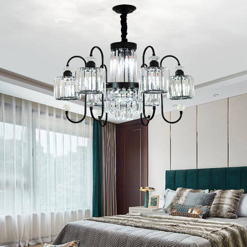 LEDER Balck Crystal Chandelier Rama