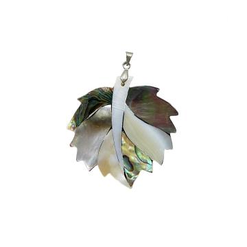 Craft leaves natural shell abalone pendants Jewelry making