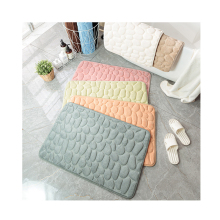 Coral Velvet Emboss Floor Mat with Rubber Back for Bathroom