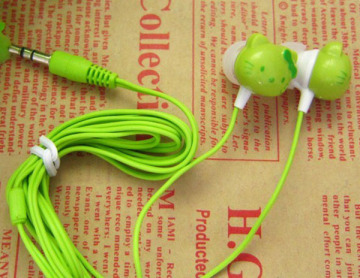 Cute cat design OEM animal design earphones various color kid earphones