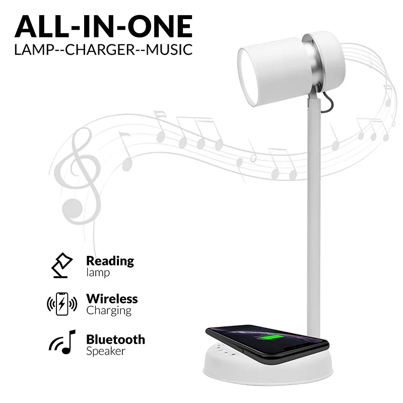 Wireless Charging Speaker Lamp with Bluetooth Speaker LED Table Lamp