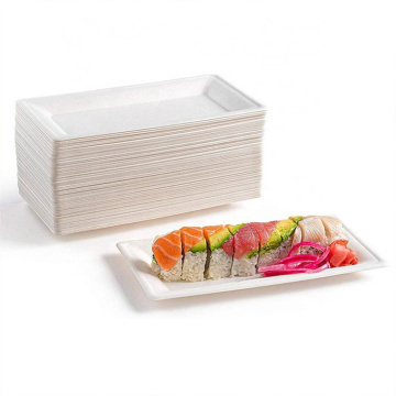 Sugarcane Bagasse Sushi Plate Paper Pulp Fruit Tray