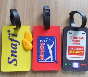Pu / Soft Pvc Rubber Personalized Luggage Tags ，silk Scree Printing