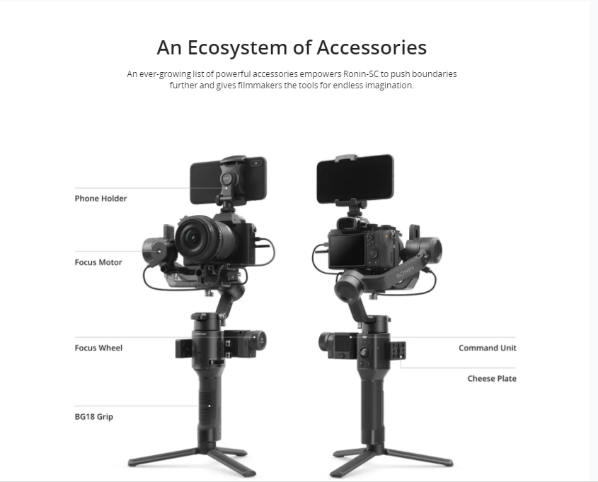 In stock DJI Ronin SC standard version Single-Handed 3 Axis Stabilizer with free ronin S/SC handgrip mount