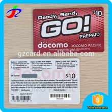 Good quality telecom recharge card paper rechargeable paper calling Scratch Off Cards