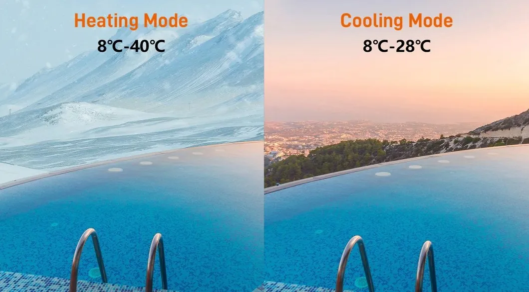 Sunrain Swimming Pool Heat Pump R32 Air to Water DC Inverter 7kw 35kw CE Certificated WiFi Hot Water Heater for Swimming Pool