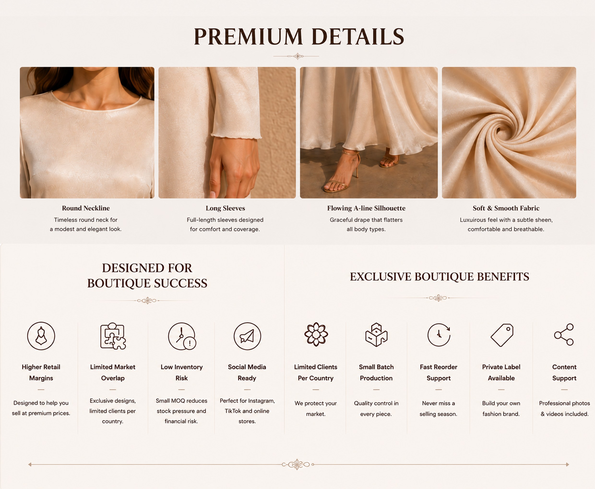 جزئیات ممتاز لباس ساتن عبایی لوکس luxury satin abaya dress premium details