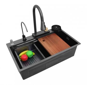 Single bowl stainless steel handmade kitchen sink